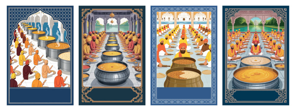 Amritsar Golden Temple Langar Hall with Massive Daal and Kheer Cauldrons