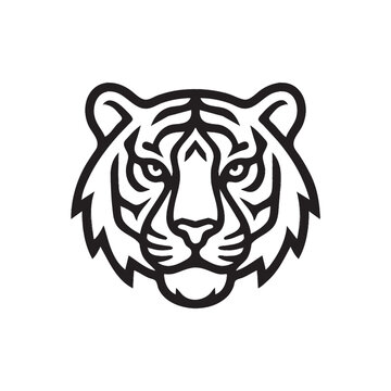 Tiger face logo flat design
