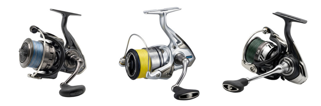set of Sedona spinning reel isolated on white background '''