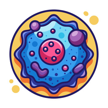 Stylized Basophil Cell Illustration Isolated