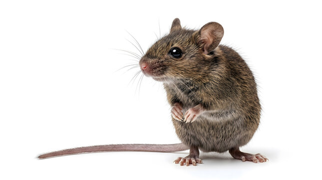 Public health and zoology research template: Clean, professional biological asset of a wild mouse for commercial branding