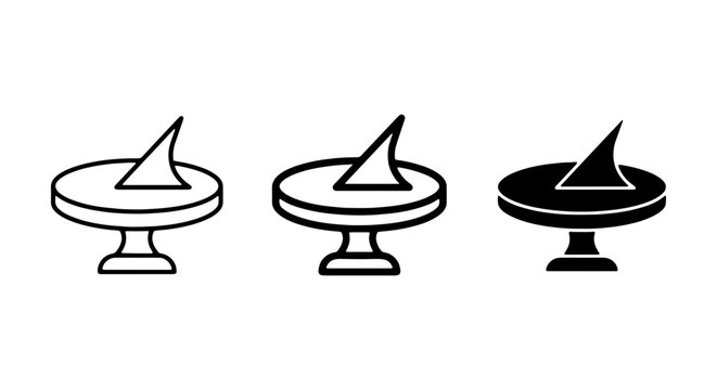 Sundial Icons Set: Classic Timekeeping Devices, Simple Vector Graphics, Outdoor Measurement Tools