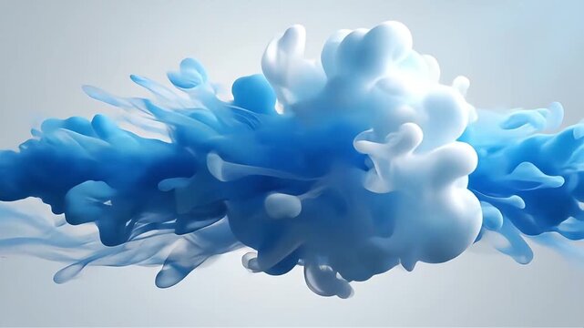 Abstract blue ink expanding in water