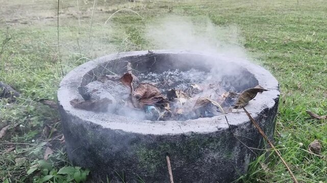 smoke from burning trash