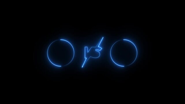 neon Verses 3D text pink and blue Game Play, and fight scene concept Motion graphics Animation 4k on black background motion animation 4k video...