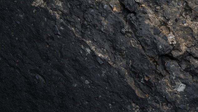 Banded Gneiss Rock Texture Close-Up View, Mineral Variation on Dark Surface