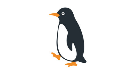 Black and white cartoon penguin standing. © Budi Indriyani