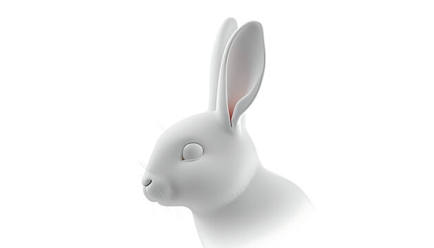 Rabbit sculpture stands against a clean white background to showcase its simple and elegant form.