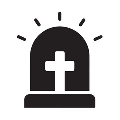 police car light icon with cross symbol on white background © kakolicrator
