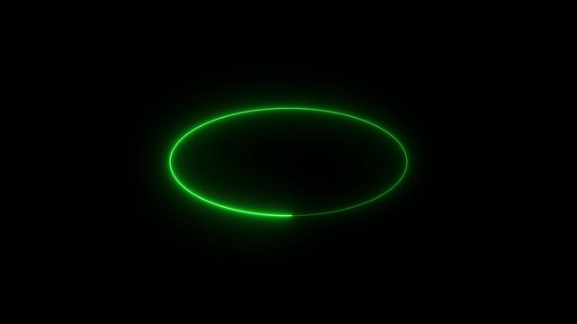 abstract glowing neon line cyan color circular lens animation black blackground motion animation 4k video...