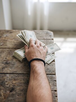 Muslim Hand Refusing Money - Riba Prohibition Concept Stock Image