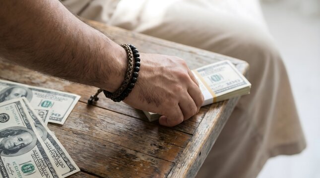 Muslim Hand Refusing Money - Riba Prohibition Concept Stock Image
