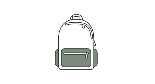 Backpack with green pocket detail.