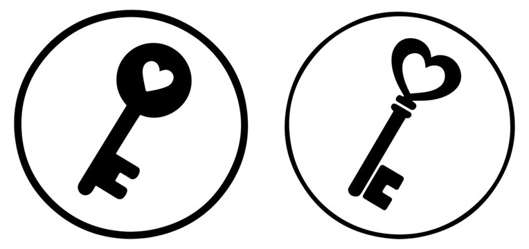 access key lock icon vector set