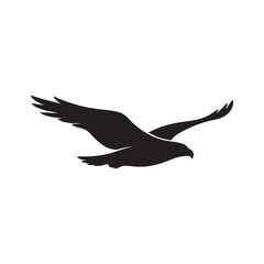 Fototapeta premium Flying Eagle Silhouette Vector Illustration – Black Soaring Bird Design