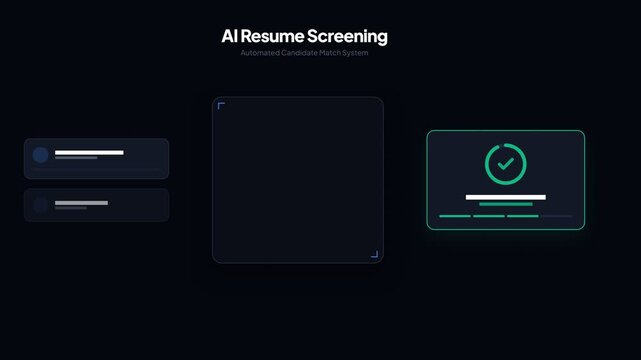 AI resume screening with digital interface displays progress