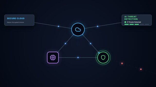 Create a secure healthcare network diagram with icons and lines on screen