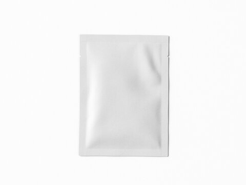White Cosmetic Sachet Mockup.