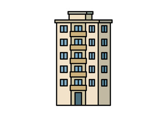 Fototapeta premium Edificio de apartamentos residencial de varias plantas