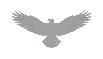 Obraz premium Eagle silhouette spreads its wings wide against a clean and bright white background for graphic design.