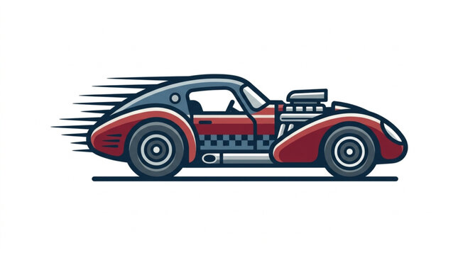 Vintage Hot Rod Car Speeding Motion Blur.