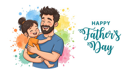 Father's Day, Happy Father's Day, Family Love, Vector Illustration, Colorful Design © MSTMANWARA