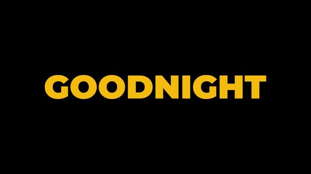 Good night text line animation smooth 