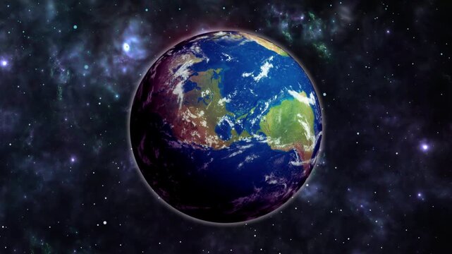 Earth floats in deep space, surrounded by stars. Unbroken black space offers total freedom. Perfect for design, branding, or concept development. 