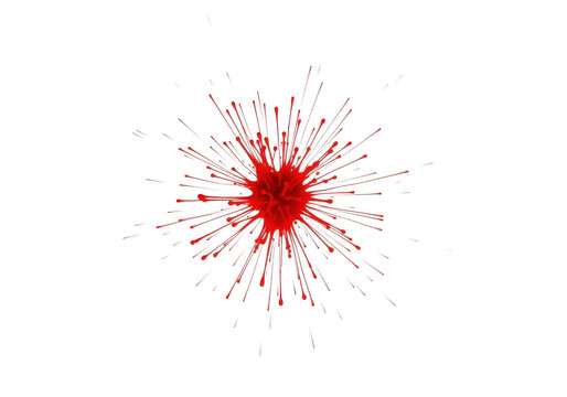 Dynamic red explosion burst effect illustration isolated on transparent background