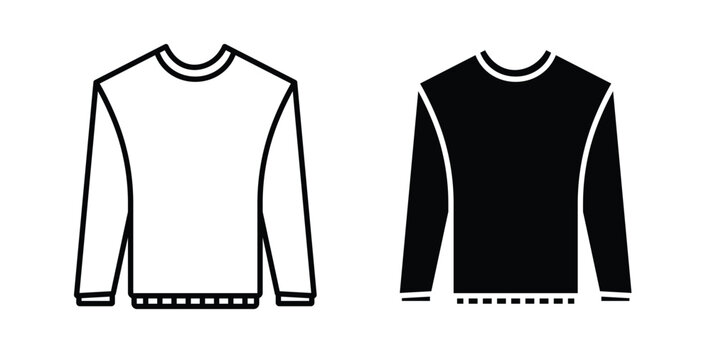 Sweatshirt icon simple illustration set. Black and white icons