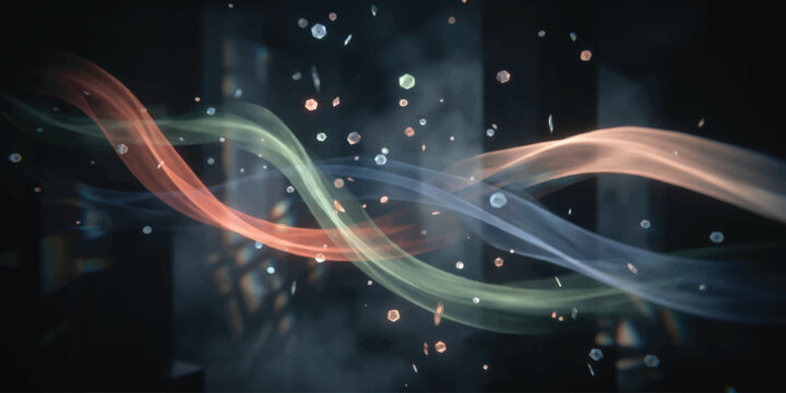 Glowing Blue Futuristic Space Waves