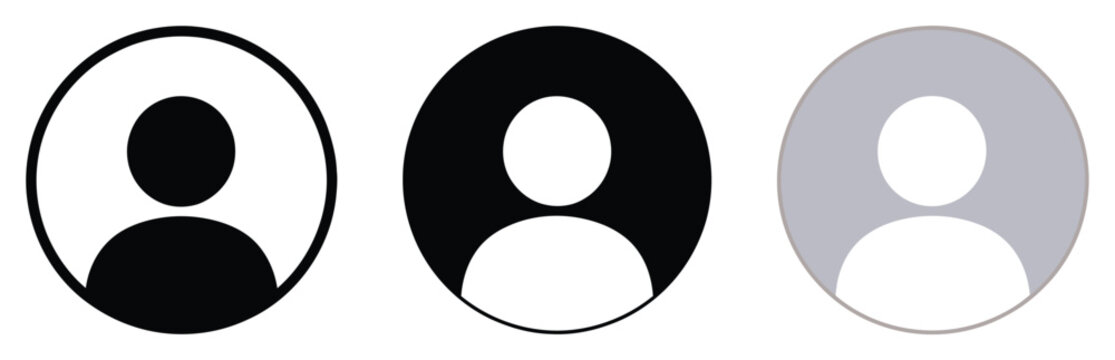 Avatar account icon with default profile photo symbol for social networking and online user interface vector illustration