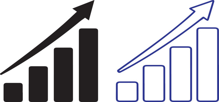 business graph with arrow vector illustrator