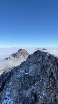 Sea of clouds from Stol mountain, Slovenia