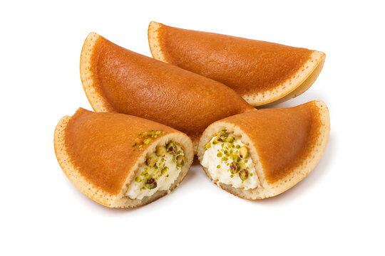 Palestinian qatayef traditional dessert isolated