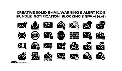 Fototapeta premium Minimal Email Alert And Warning Icon Bundle Vector Illustration