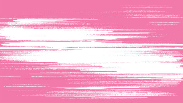 Glitchy pink and white digital error screen with distorted lines and pixels technology failure