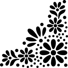 Elegant Floral Corner Border Design with Botanical Flourishes © N2