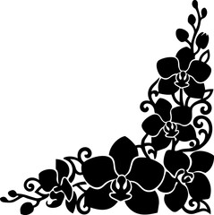 Elegant Floral Corner Border Design with Botanical Flourishes © N2
