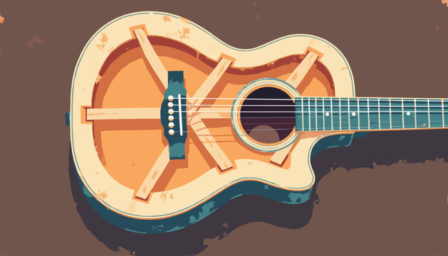 Acoustic guitar body bracing Xpattern struts