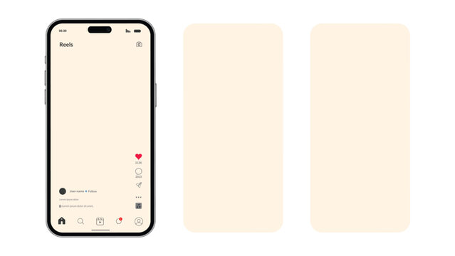 Instagram reels mockup social media video interface mobile 