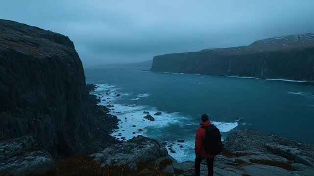 arctic cliffs above kap farvel greenland