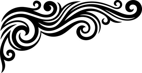 Fototapeta premium Elegant Abstract Wave Corner Border