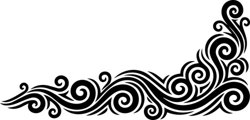Fototapeta premium Elegant Abstract Wave Corner Border