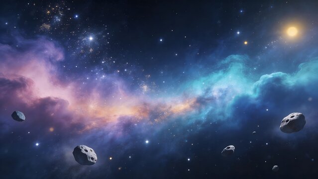 Space stars nebula asteroids