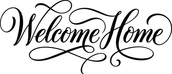 Welcome home typography on isolated on transparent background © HasnaAkther