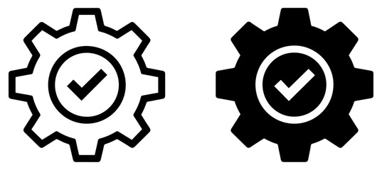 gear checkmark technology success icon set © graphixecho