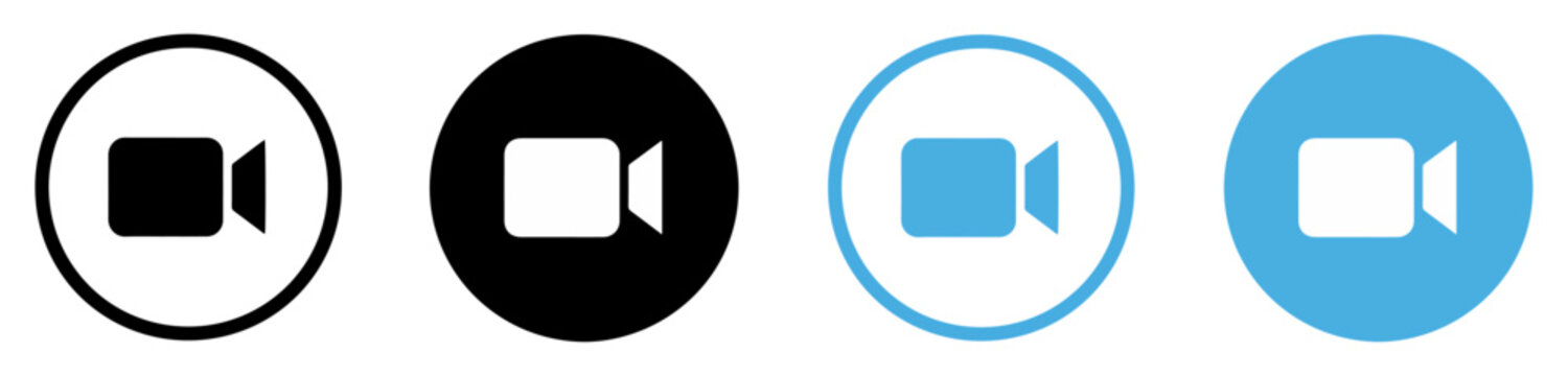video camera call icon vector set