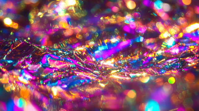 Abstract colorful festive background with shimmering glitter and glowing bokeh light reflections colorful background abstract celebration
