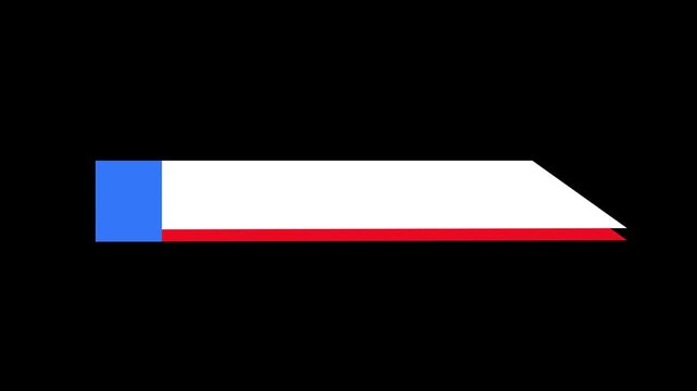 Alpha black Simple Lower Third Animation - White Blue and Red Modern Graphic Overlay